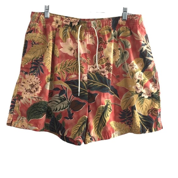 Ralph Lauren Polo‎ Sport Orange Floral Swim Board Shorts Mens Large Tropical - Picture 1 of 9